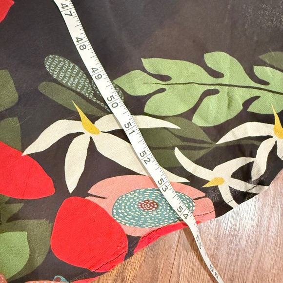 Farm Rio Anthropologie Floral Maxi Dress Black Red VNeck Long Sleeve Small Boho - Picture 14 of 16